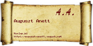 Auguszt Anett névjegykártya