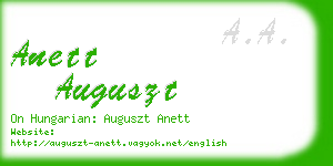 anett auguszt business card